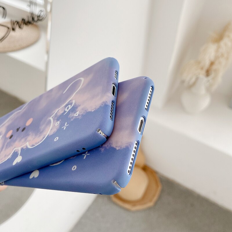 Hårde pc-telefonetuier til xiaomi 6 6x 8 lite 9 se søde clouds bear mat cover til redmi note 7 note 8 pro  k30 k20 pro bagtasker