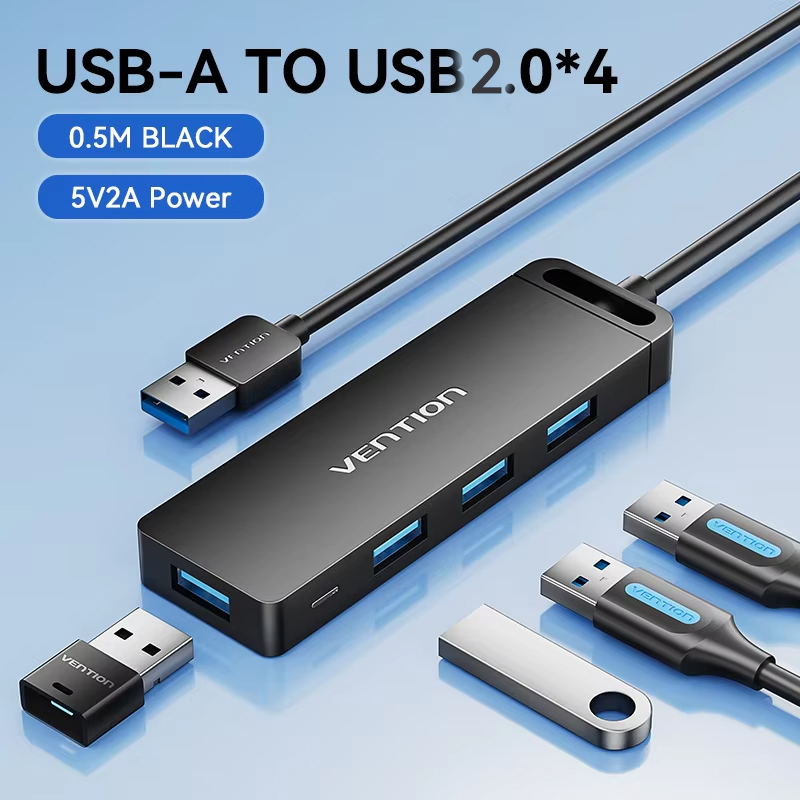 Vention USB Hub High Speed 4 Ports Multi USB 3.0 to USB 3.0 Hub Splitter Adapter for MacBook Pro iPad Pro Xiaomi Lenovo USB Hub: GRAY