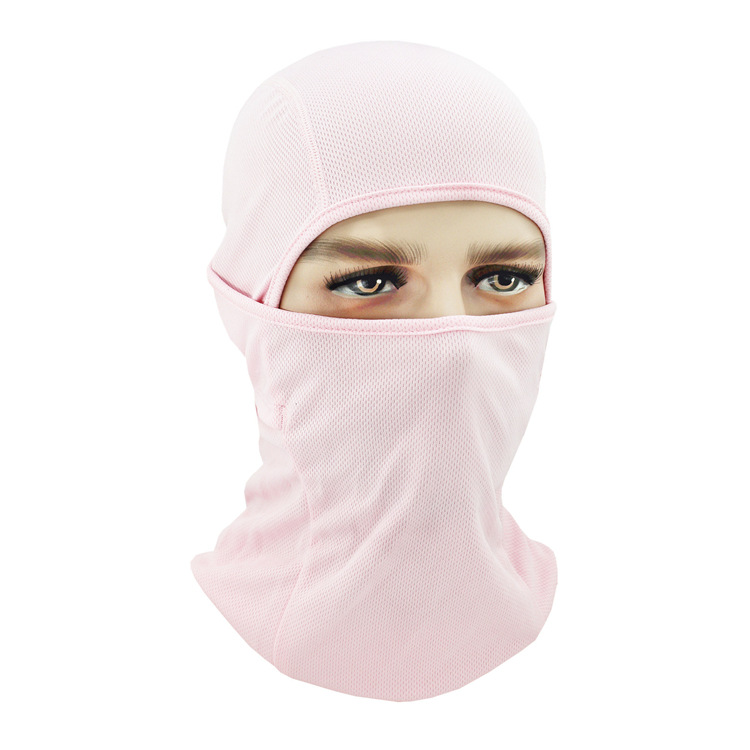 Lente Zomer Winddicht Ademend Balaclava Masker Goede Volledige Gezicht Ski Mask Mesh Stof Effen Kleur Balaclava: Roze