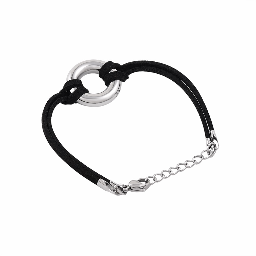 IJB5103 Kühlen männer kremationsasche halter armband mit schwarz seil kreis charme edelstahl urne andenken schmuck