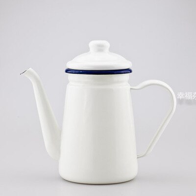 Enamel Pot 1.1L Enamel Coffee Pot Hand Tea Kettle Induction Cooker Gas Stove Universal Red White Blue Electric Kettle Camping: white