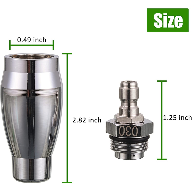 Pressure Washer Turbine Nozzle,Rotating Pressure Washer Nozzle, With 1/4 Inch Quick Connect,7 Nozzle Heads With Nozzle