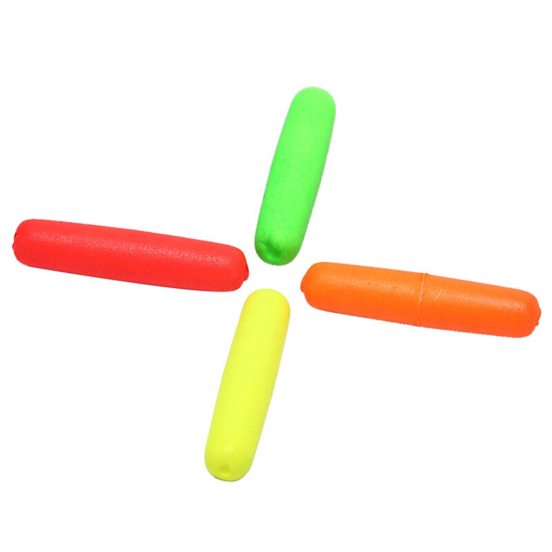 10pcs Small Foam Cylinder Rig Float Fishing Float Tip Visual Beans Red Orange Yellow Green Stops Terminal Accessories