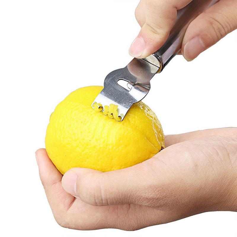 1/2 st rostfritt stål fruktskalare citron apelsin zester skalare rivjärn grepp kalkskal peeling verktyg köksredskap