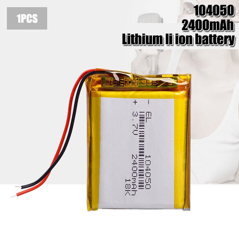 Akumulator 3.7V 2400mAh akumulator li-po 104050 bateria litowo-polimerowa li-po li-ion komórki Lipo dla GPS MP3 MP4 rejestrator jazdy: 1PCS