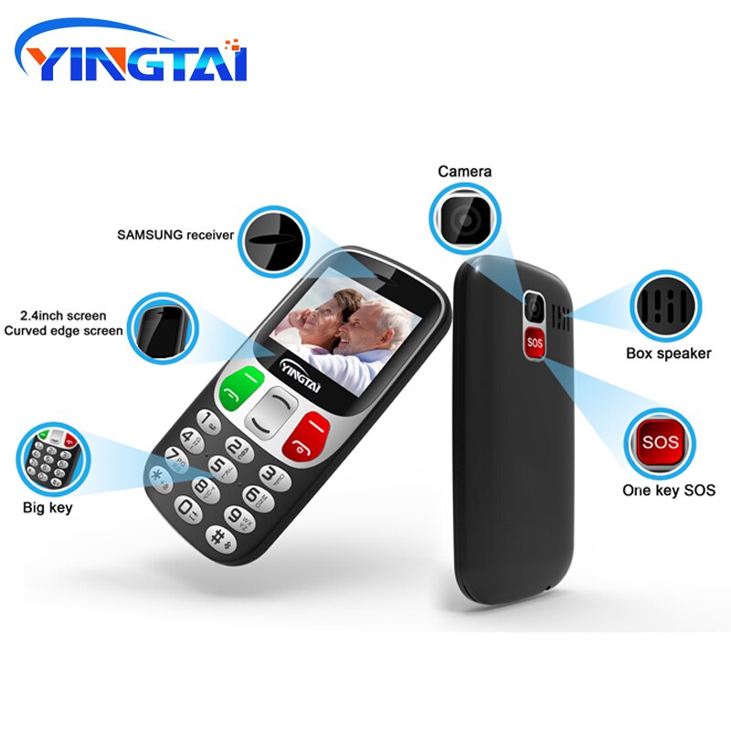 YINGTAI 47 Grande Schermo Pulsante Grande Tastiera Virtuale sbarra Telefoni Cellulari di contralto Livello Mobie Telefono 1000mAh 2.4 pollici per anziani FM