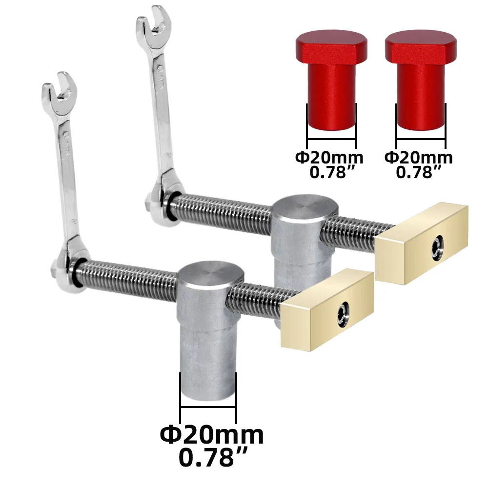 Abrazaderas de banco para perros, abrazadera con orificio para perros de 19MM/20MM, soporte de banco de trabajo ajustable para carpintería, Clip fijo rápido, herramientas de sujeción de tapón de espiga: Gris plata