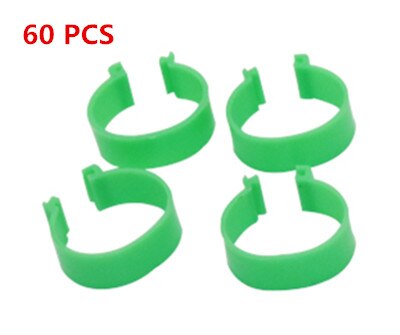60 PCS Chicken Duck Turkey Goose 2.5cm Clip Ring Quail Foot Rings Poultry Carry Supplies 6 Different Colors: Green  