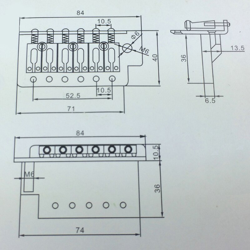 Electric Guitar Tremolo System Bridge WOV02 Chrome Silver