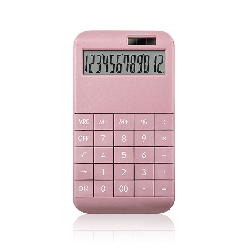 Echter solar-taschenrechner mit 12- display, karminroter computer für die verwendung im studentenfinanzierungsbüro, niedlicher taschenrechner