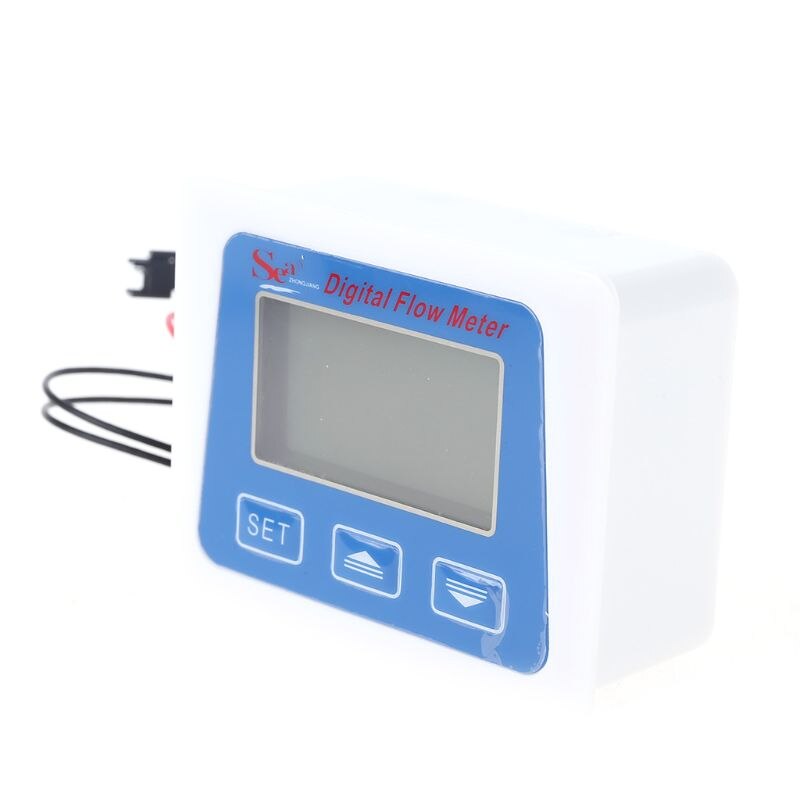 Digital Lcd Display Water Flow Sensor Meter Flowmeter Rotameter Temperature N0HB