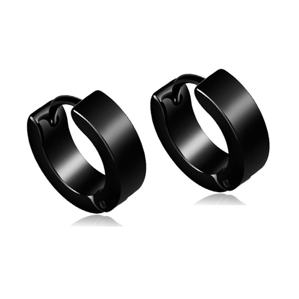 10 Pairs of Stainless Steel Cross Pendant Hinge Ring Earrings Cubic Zirconia Ball Earrings Sizes Tunnel Ring Earrings Black: Style G-1 pairs