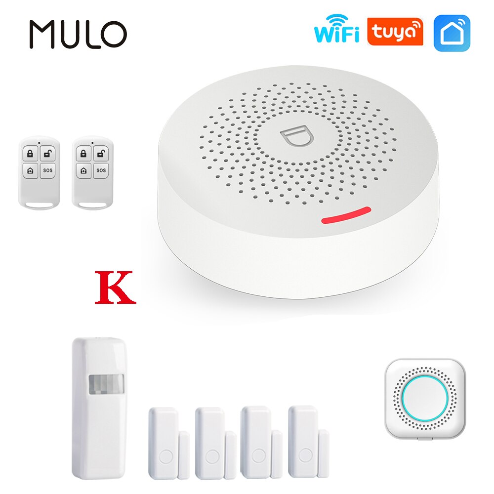 MULO Wifi Alarm System Burglar Security Wireless Home Alarm: K / US plug