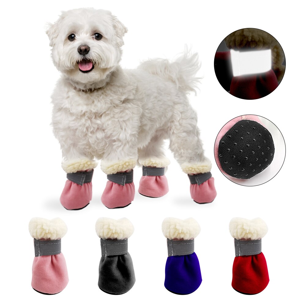 4 pièces imperméable hiver chien bottes chaussettes chien chaussures anti-dérapant chiot chat pluie neige chaussons chaussures pour petits chiens Chihuahua