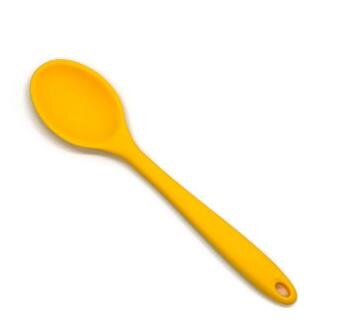 Kitchen Tools Kitchen Appliances High Temperature Resistance Mid-Length Silicone Spoon Kitchen Utensils For Cooking Baking: Yellow