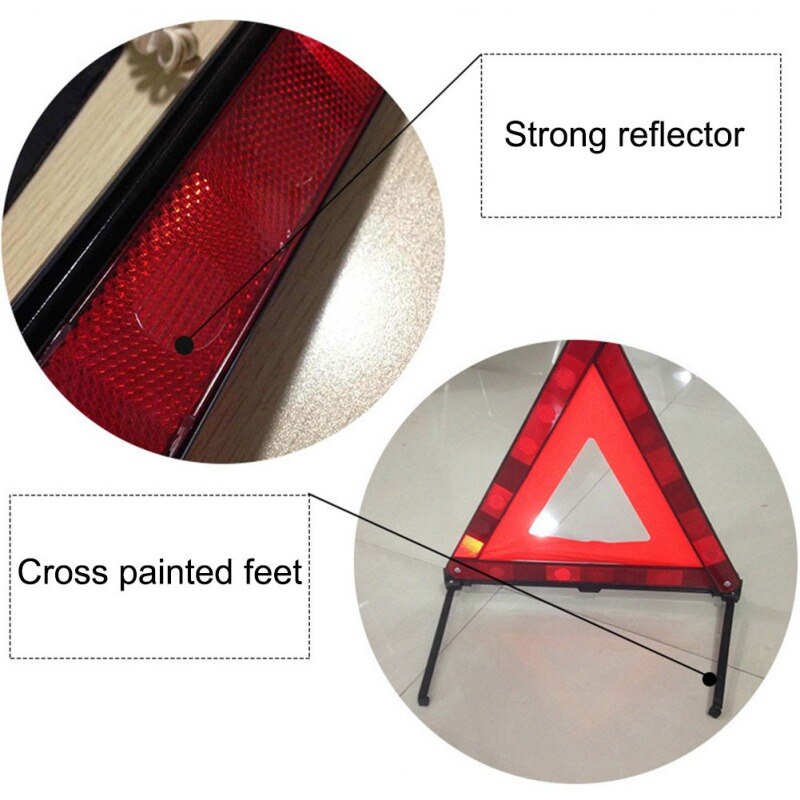 Señal de peligro de emergencia triángulo de coche señal de advertencia de avería automática Triángulo reflectante parada Tablero de muestra coches trípode