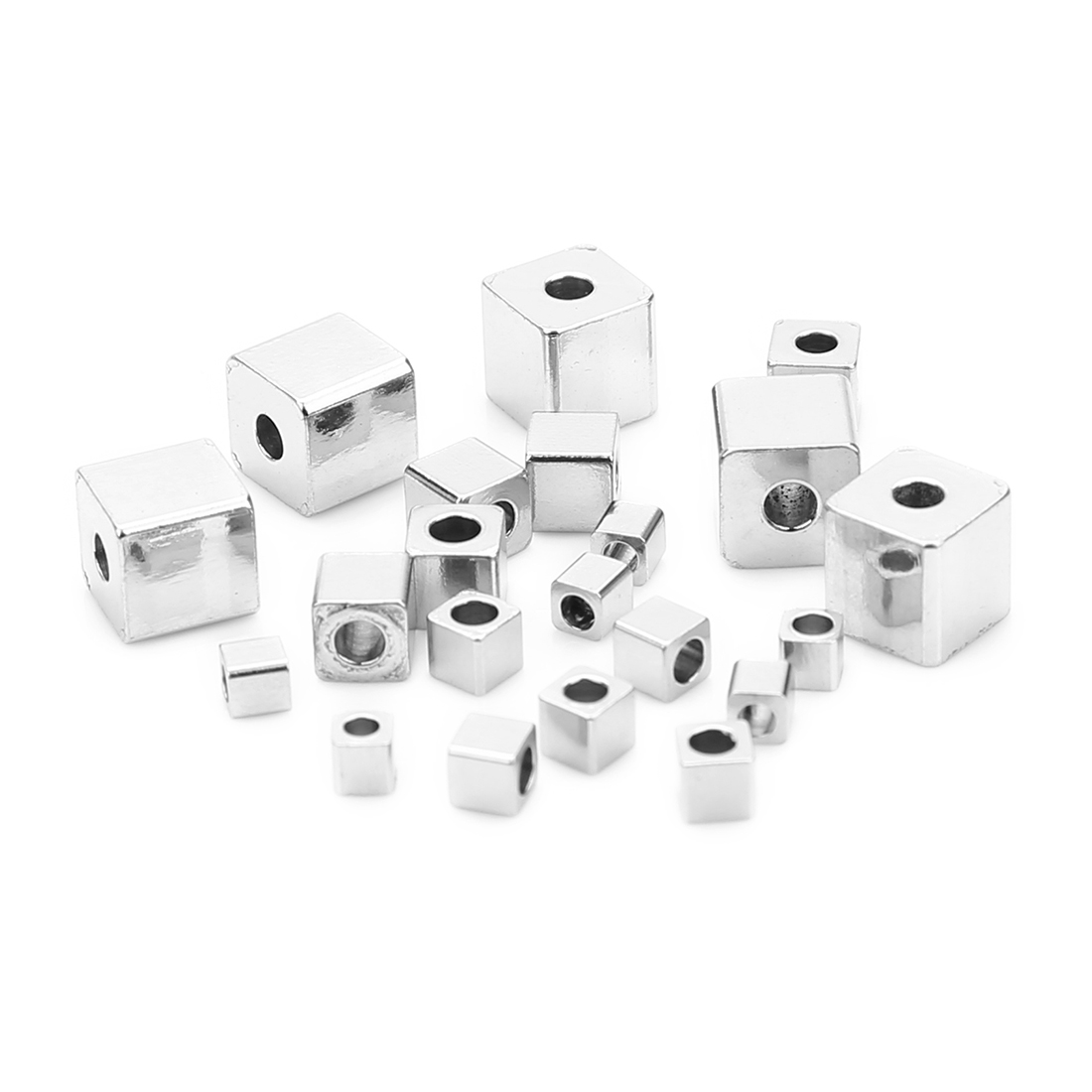 50pcs 2.5/3/4/5/6mm Stainless Steel Square Bead Cube Spacer Loose Beads for DIY Necklace Bracelet Jewelry Making Accessories