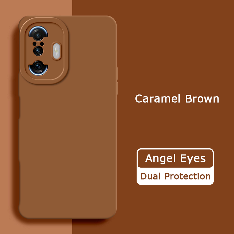 Coque de luxe en Silicone liquide yeux d'ange pour Xiaomi POCO F3 GT F3GT Redmi K40 Gaming 360, housse de téléphone antichoc, boîtiers de jeu K40: CANVAS / Orange