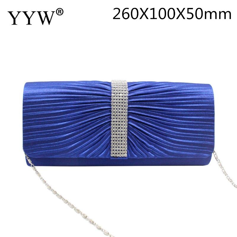 Rhinestone Clutch Bag Women Long Wallet Purse Clutch Female Wedding Bags With Chain Sac Main Femme Envelope Clutch: blue