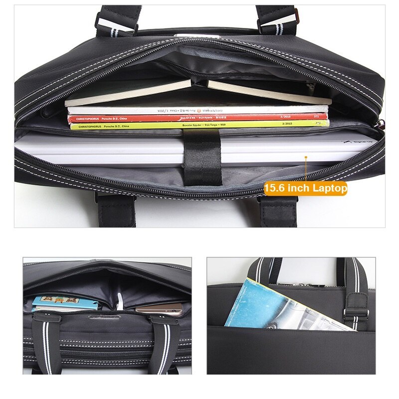 15.6 inch Laptop Waterproof Oxford Black Briefcase