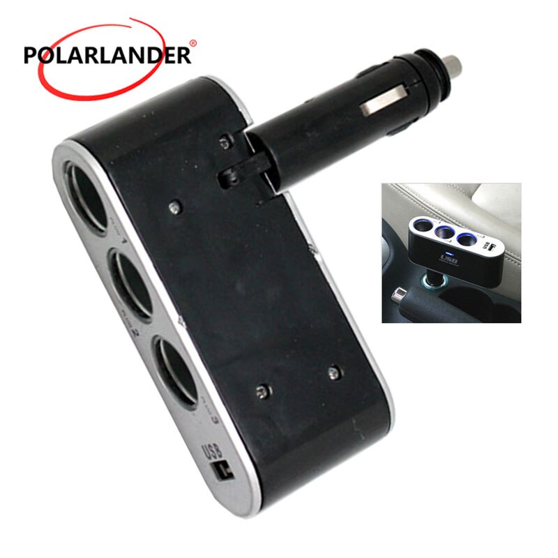 Auto Socket Adapter Voor Universele USB Auto-Oplader Met Power Indicator Socket Plug Splitter Oplader 3 Port Way 12 v