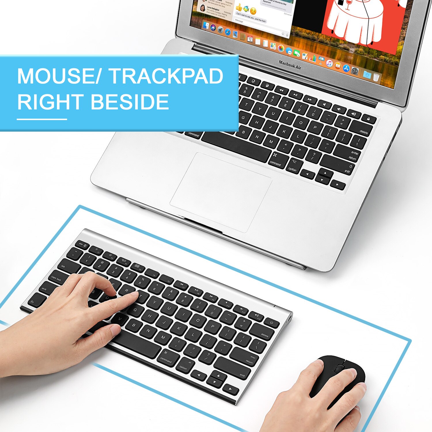 Jelly Comb Rechargeable Bluetooth Keyboard for Mac OS Compact Wireless Keyboard Compatible for MacBook Air MacBook Pro iMac Pro