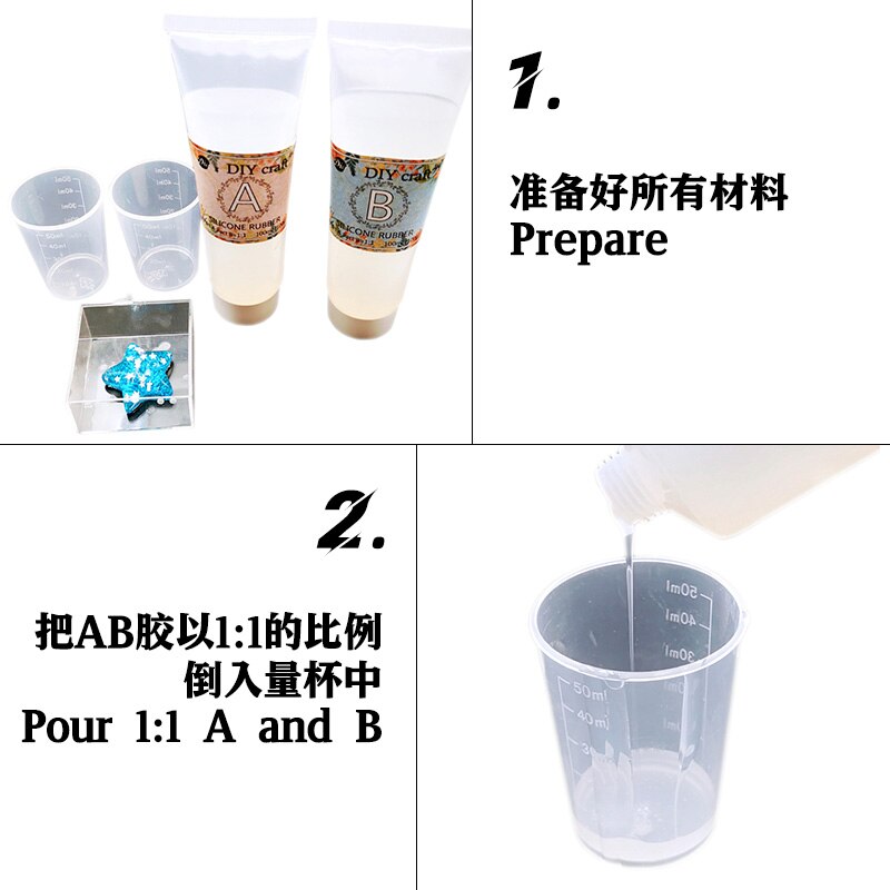 QIAOQIAO DIY Silicone Mold Making Liquid Rubber Easy To Use Make Your Own Mold Fast Curing Mold Making Silicone Kit