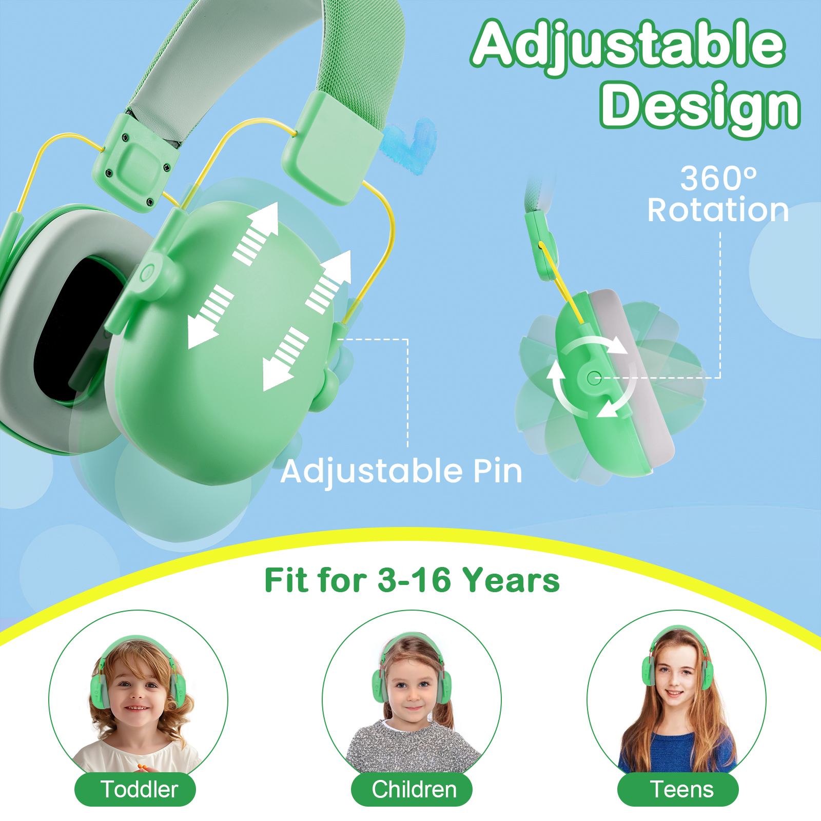 Nuevas orejeras antiruido para niños, juego de batería de aprendizaje de descompresión para aviones, auriculares con cancelación de ruido y auriculares insonorizados
