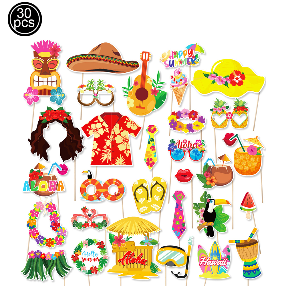 Hawaiiansk luau-fest engangsservice tropisk flamingo paptallerkener kopper servietter sommer strand aloha tema festdekorationer: Burgunder