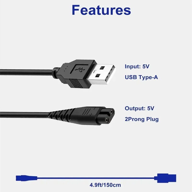 USB-Ladekabel für Hatteker Haarschneider Trimmer RFC-598/RFC-588/RFC-690/RSCX-7568 Elektrorasierer 5V Ladegerät Netzkabel