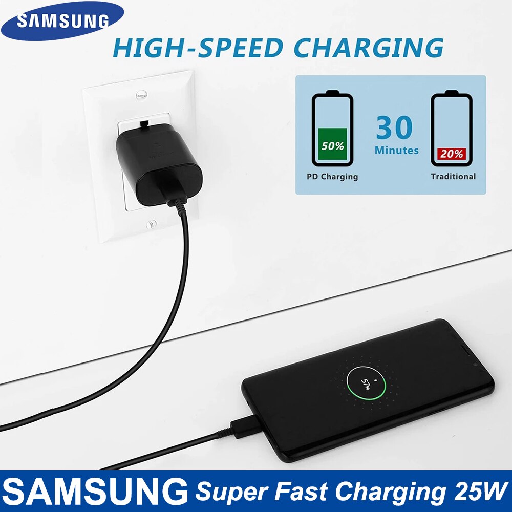 Original Samsung Note 20 Ultra 25W Charger Surper Fast Charge USB Type C Pd PPS Quick Charging For Galaxy Note 20 10 S21 S20 5G