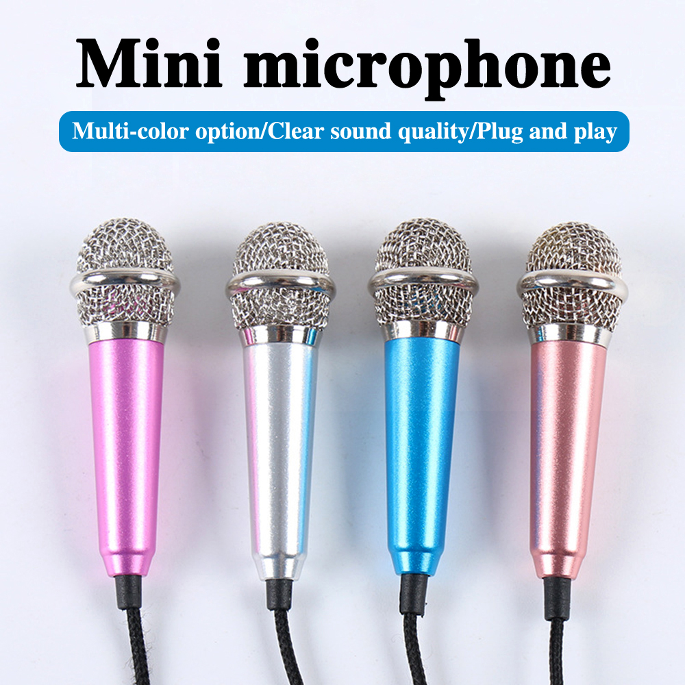 Mini Jack 3.5mm Studio Mic KTV Karaoke Mini Mikrofon Podręczny mikrofon dla smartfonu Komputer PC Desktop dla iPhone Karaoke