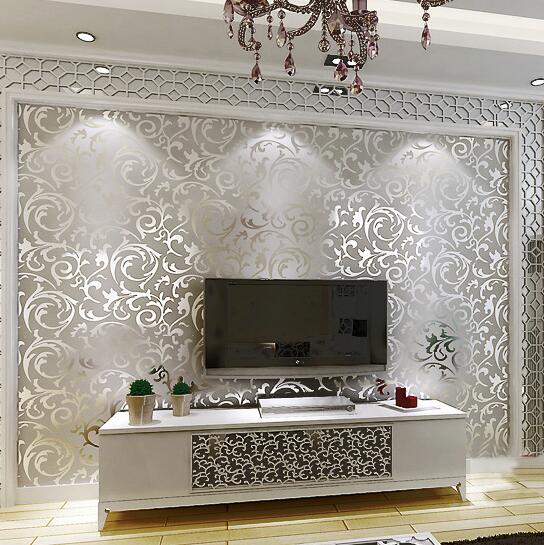 Luxe Zilver Behang Home Decor Moderne Wandbekleding 10M Metallic Roll Vinyl Glitter Goud Folie