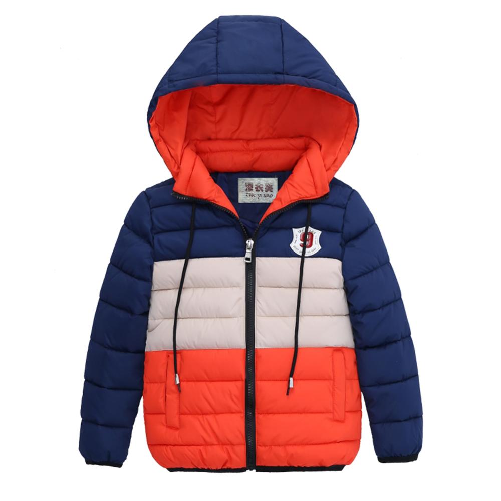 Kids Coats Boy Warm Coat Winter Cotton Padded Clothes Girls Casual Thicken Jacket Children's Hooded Coat 3-8 Years Old: Orange / 110cm