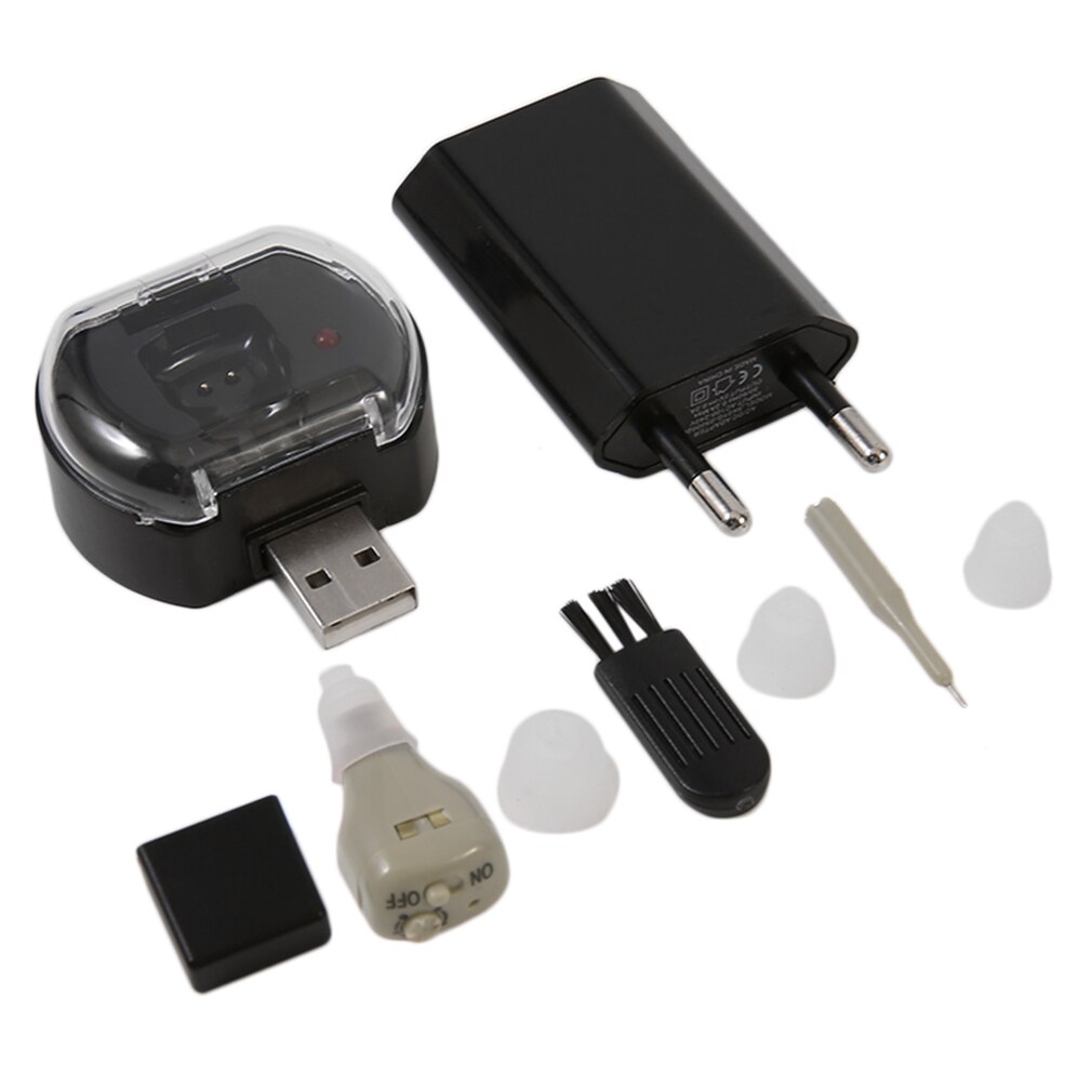 Audiphone Oplaadbare Hoortoestellen Geluidsversterkers Onzichtbare Draagbare Lichtgewicht gehoorapparaat Voor Oudere Deaf JZ-1088H2