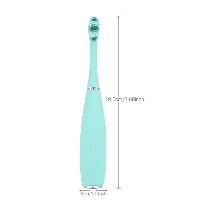 Sonisk elektrisk tandbørste silikone vandtæt børnetandbørste usb genopladelig tandbørste baby oral pleje +2 stk børstehoveder