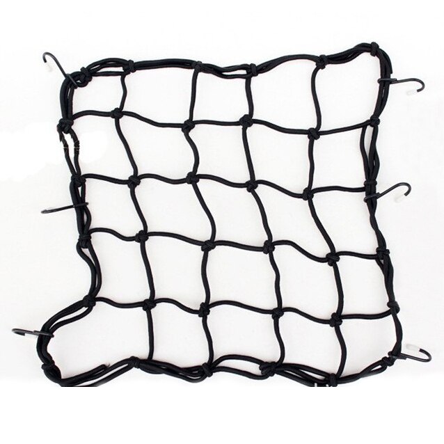 30x30 cm Motorrad Gepäck Netz Fahrrad Panzer Helm Netz Schnüre Gittergewebe-Ladung-Netz Haken stecken Netz Schnur Tasche schwarz