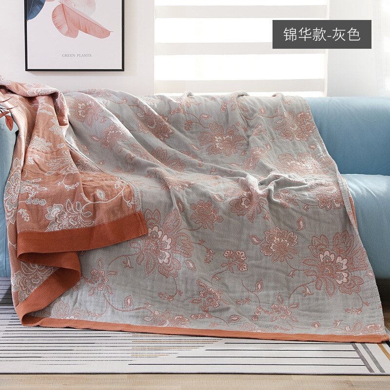 Qi jie Leben 100%  baumwoll-musselin-sommerdecke, atmungsaktiv, schickes mandala, große, weiche überwurfdecke, para-decke: Grau / 200 x 230cm