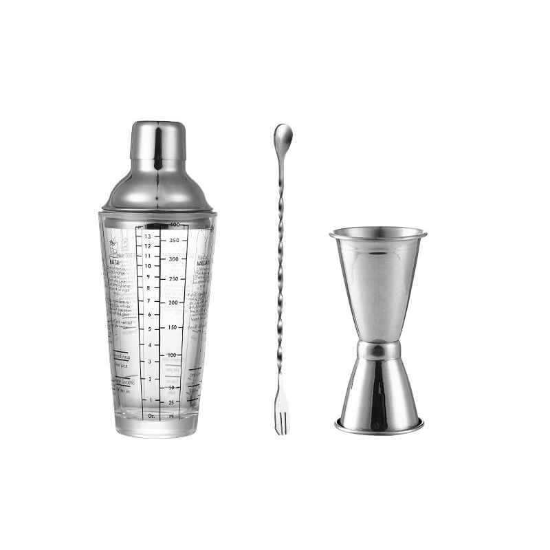 Cocktail Shaker Scale Glass Modern Champagne Wine Beverage Mixer Shaker Bottle Fruit Juice Snow Grams Cup Bar Bartender Tools