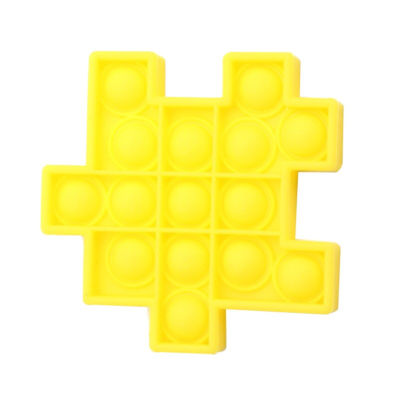Anti-Stress Pop It Fidget Cube Adult Child Push Pop Bubble Sensory Toy Reliever Stress Autism Needs Squishy Stress Reliever Toys: Yellow-DD047A