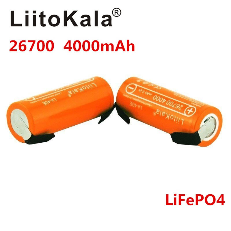 LiitoKala Lii-40E 3.2V 26700 rechargeable LiFePO4 battery pack 4000mah lithium cell for 24V e-bike powe +DIY Nickel sheets