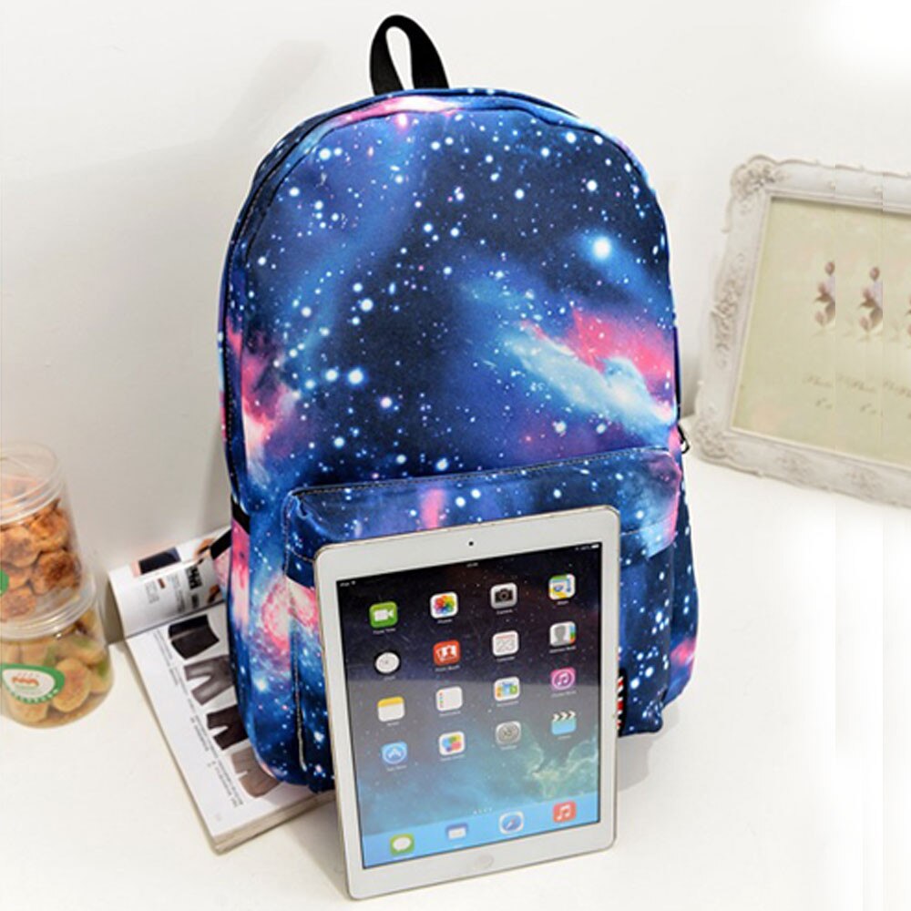 Galaxy Rugzakken Voor Vrouwen Unisex Rugzak Canvas Leisure Schooltas Vrouwelijke Mannen Casual Dubbele Schoudertassen Grote