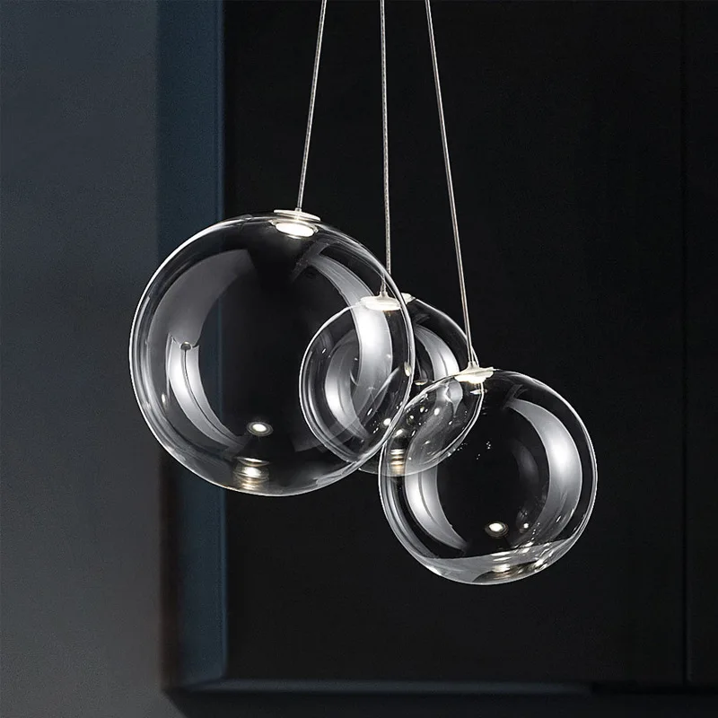 Moderne Minimalistische Slaapkamer Restaurant Hanglamp Trap Bubble Ball Hotel Lobby Teller Decoratieve Glazen Verlichting
