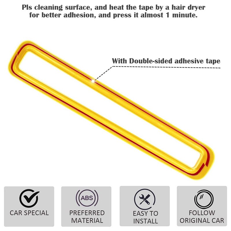 ABS Front Grill Inserts Guards Insert Exterior Accessories Decoration Trim Cover for Dodge Challenger Yellow