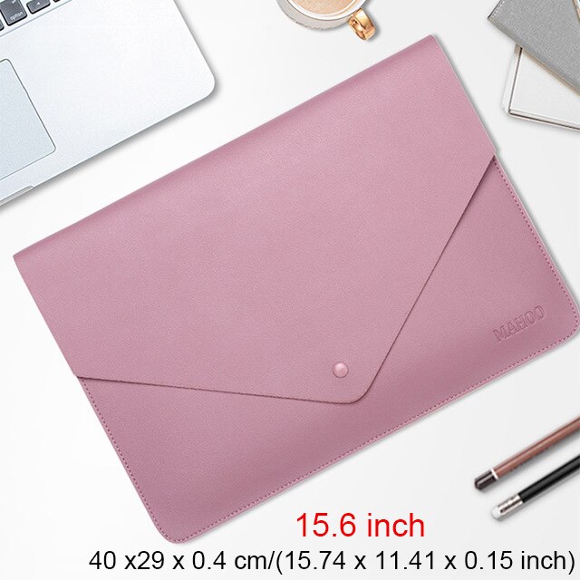 Portable Laptop Tablet Bag Business Office Ipad Waterproof Protective Case Women Men Briefcases Document Organizer Accessories: Rose Red 15.6inch