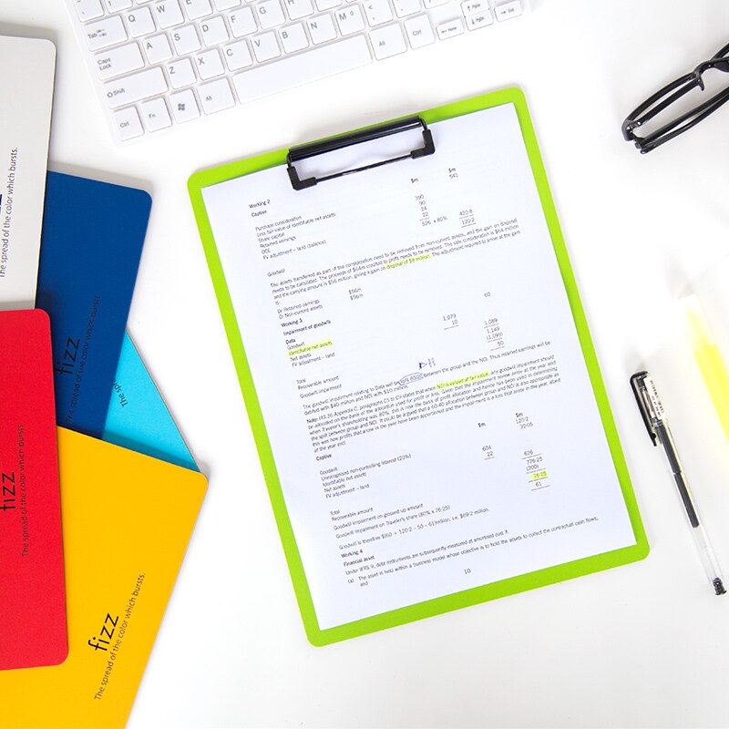 Multicolor A4 PP Waterdichte Klembord Papier Bestandsmap Student Tekening Schrijven Pad Board Kantoor Business Bestand Clip Briefpapier