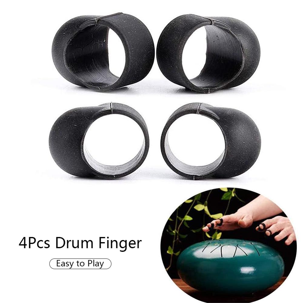 4 Pack Stahl Zunge Trommel Finger Ärmeln für Anfänger, Silikon Klopfen Spielen Finger wählt Abdeckung für Schlagzeug Instrument