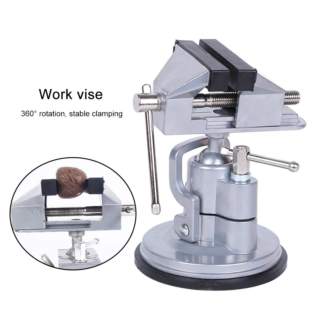 Woodworking Benches Vise Vacuum Base Bench Vise 360 Rotation Head Aluminum Alloy Table Top Vise with Suction Cup Base