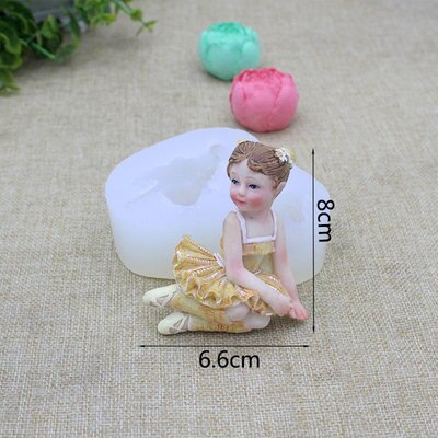 PRZY Silikon bilden Ballett Mädchen Fondant Kuchen Silikon bilden Ballett Modell Schokolade Backen bilden Tonne Harz Formen Silikon Gummi: Rosa