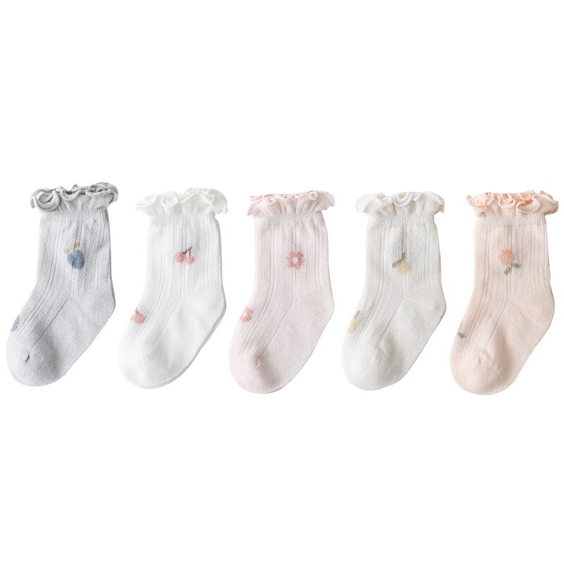 sommer Baby Mädchen Socken Kleinkind Gittergewebe Günstige Sachen Baumwolle Blume Kleinkind Socken 0-5Jahr